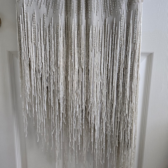 ASOS Beaded Long-Sleeve Open Back Asymmetrical Fringe Dress - Picture 2 of 12